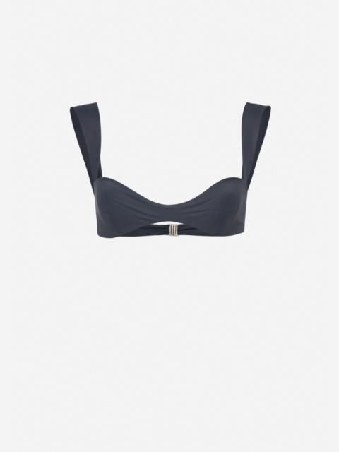 Retro bustier swim top in grey