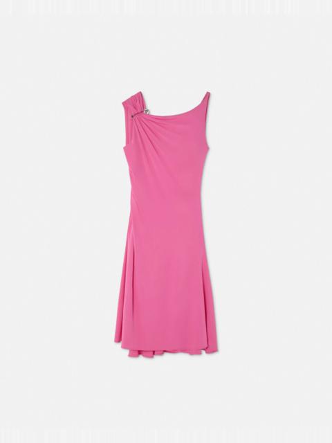 Safety Pin Draped Flared Mini Dress