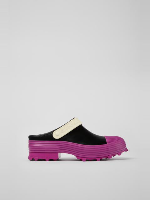 Multicolored leather clogs