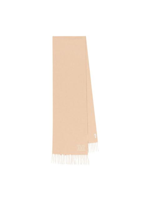 embroidered fringed scarf