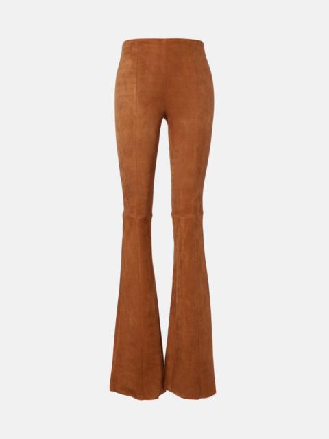 Gégé high-rise suede flared pants