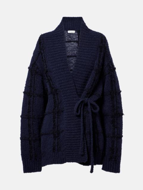 Checked wool cardigan