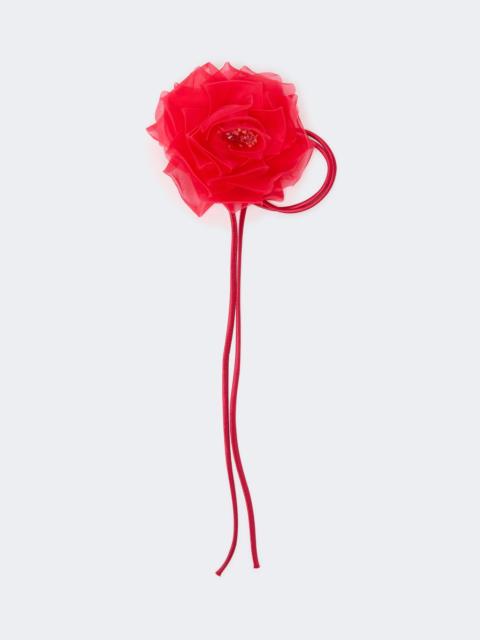 Silk chiffon flower brooch - RED