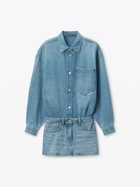 pre-styled denim shirtdress