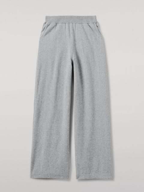 Wide Leg Grey Cashmere Trousers