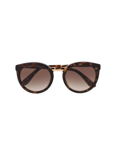 tortoiseshell round-frame sunglasses