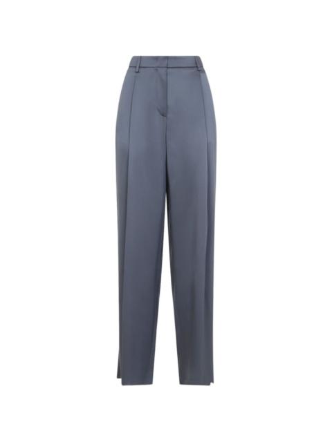pleated silk trousers