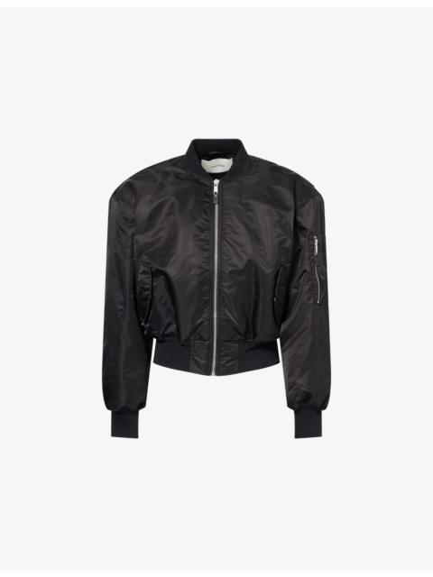 Cropped Broad Nylon Bomber Jacket