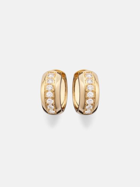 14kt gold huggie earrings with diamonds