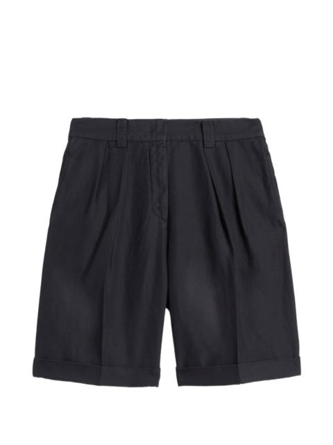 pleated turn-up shorts