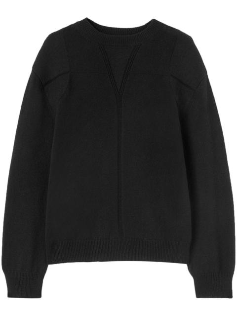 round-neck wool-blend jumper