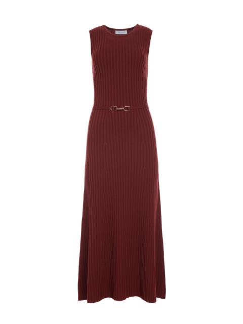 Meier Knit Midi Dress in Burnt Sienna Merino Wool Cashmere