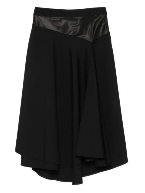 satin-panel midi skirt