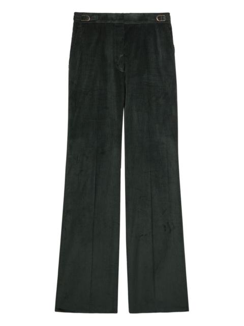 buckled corduroy straight trousers