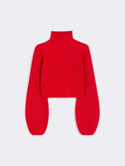 Short pure wool sweater - red