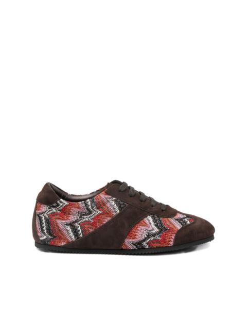 patterned suede trainers
