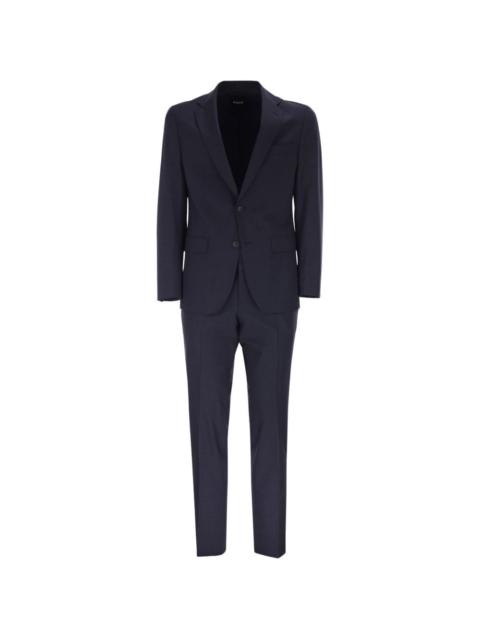 blue single-breasted suit