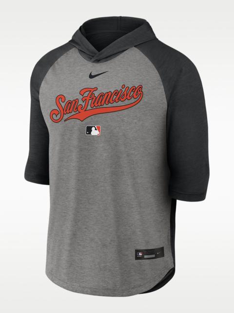 San Francisco Giants Authentic Collection Flux Men's Nike Dri-FIT MLB 3/4-Sleeve Hooded T-Shirt