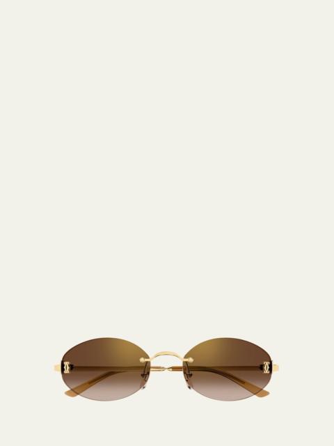 Signature C de Cartier 55mm Oval Sunglasses