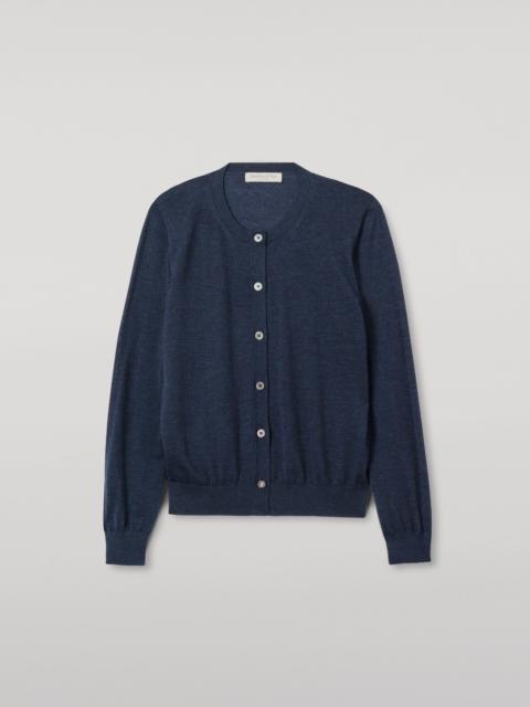 Honor Navy Superfine Cashmere Cardigan
