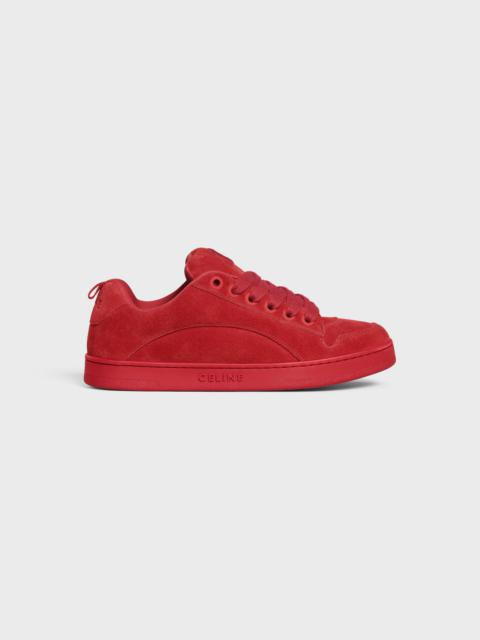 CELINE HUNTINGTON LOW LACE-UP SNEAKER IN SUEDE CALFSKIN AND MESH