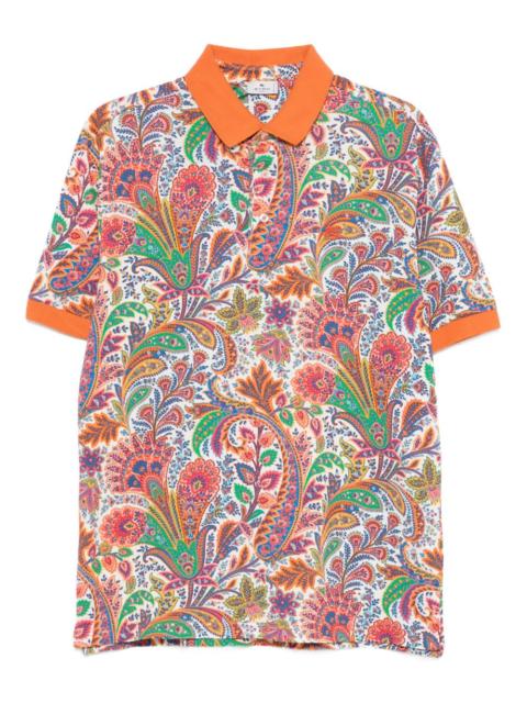 paisley-print polo shirt