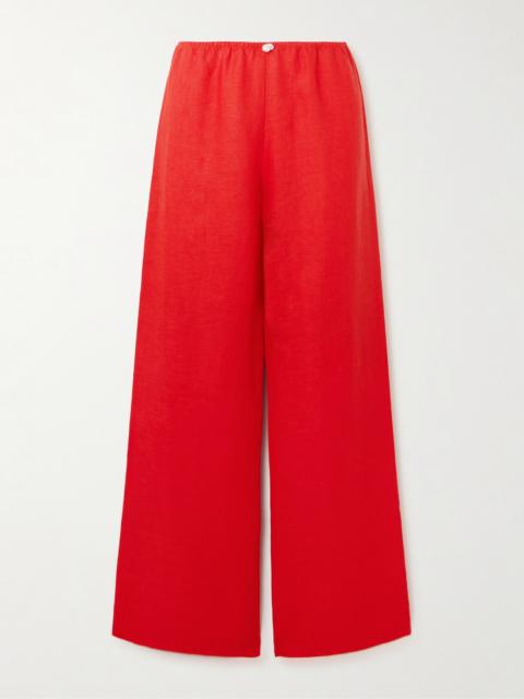 Playa Pearl-embellished Linen Pants