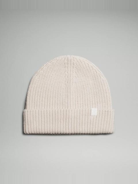 Close-Fit Wool-Blend Ribbed Knit Beanie