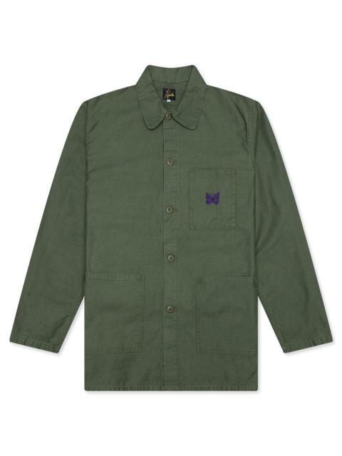 REVERSED SATEEN COVERALL - OLIVE