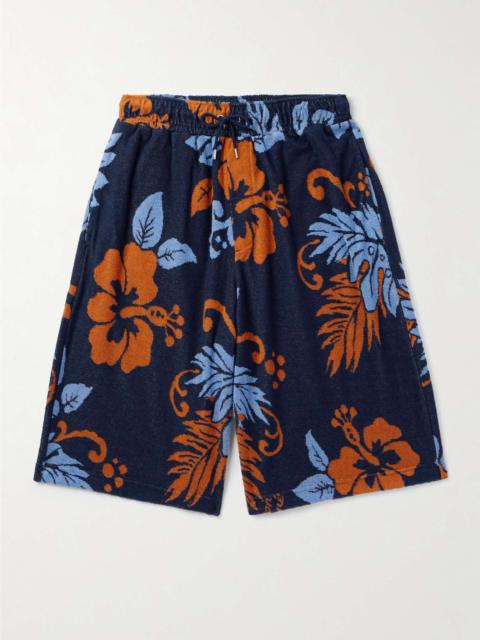 Wide-Leg Cotton-Blend Terry-Jacquard Shorts