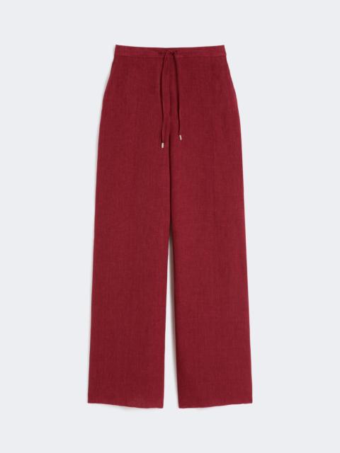 Linen twill trousers - BRICK RED