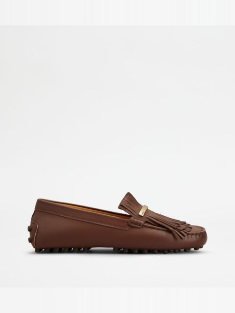 GOMMINO LOAFERS IN LEATHER - BROWN