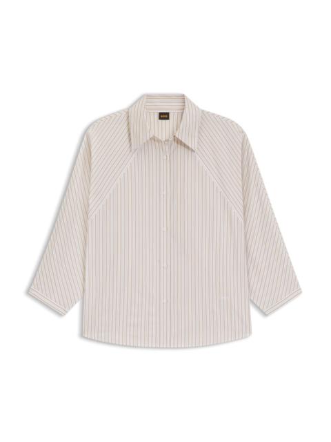 RELAXED-FIT BLOUSE IN STRIPED COTTON POPLIN