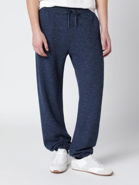 Gokarna blue mélange wool-blend trousers
