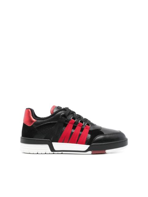 panelled leather sneakers