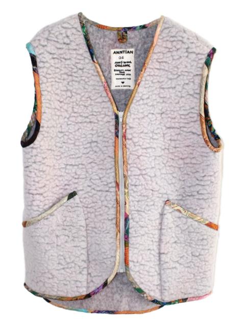 patchwork fleece vest