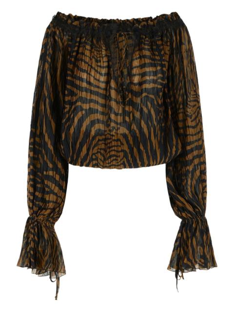 zebra-pattern blouse