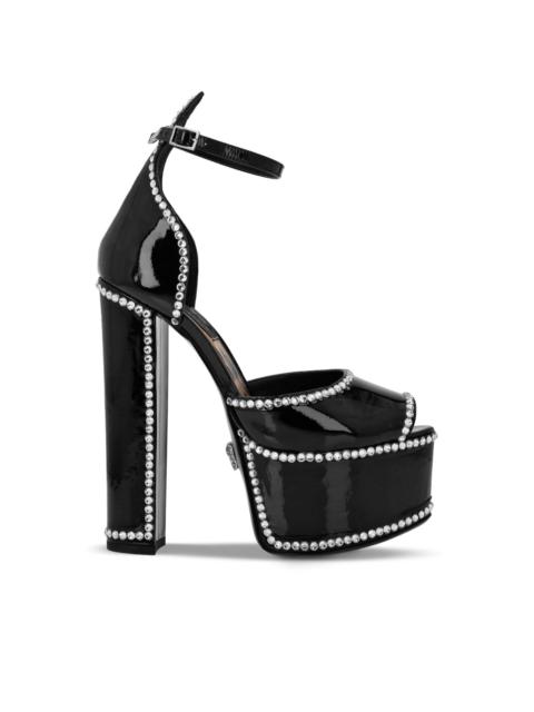 crystal-embellished heeled platform sandals