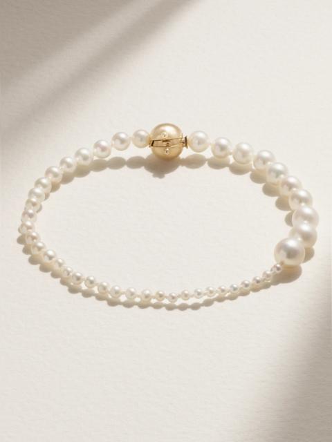 Petite Peggy 14-karat Gold Pearl Bracelet