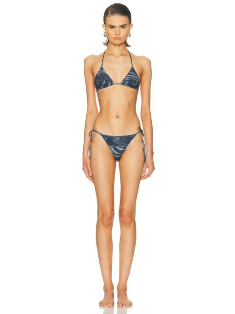 Blurry Roses Printed Bikini Set