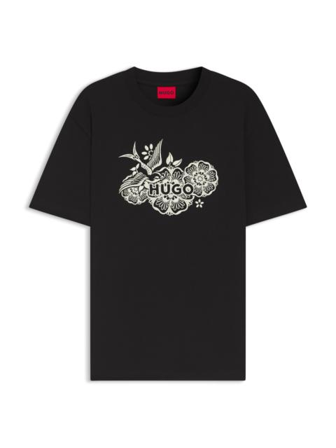 COTTON-JERSEY T-SHIRT WITH EMBROIDERED ARTWORK