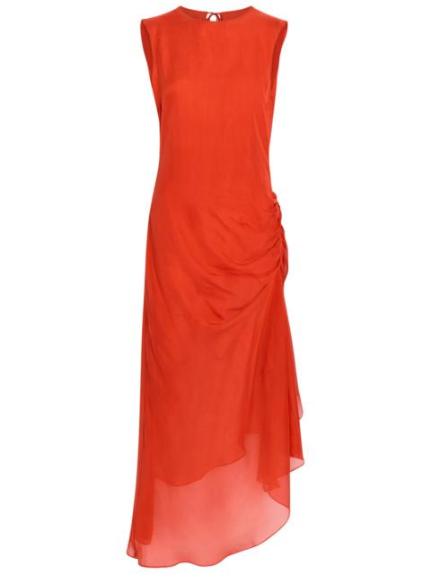 Liberowe Enya Gathered Silk Midi Dress