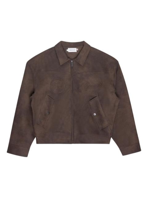 Aged logo-embroidered jacket