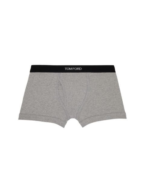 Gray Cotton Boxer Briefs