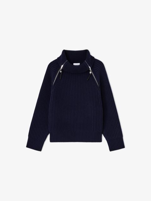 TURTLENECK IN BLUE WOOL