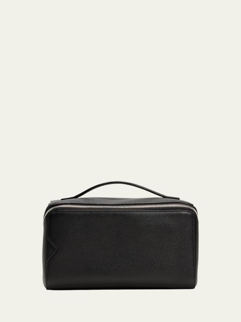 Men's V-Line Soft Leather Toiletry Bag
