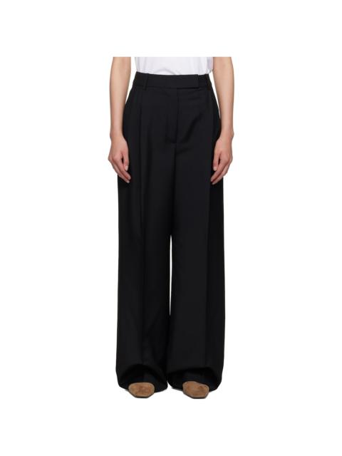 Black Mid-Waist Tailored Trousers