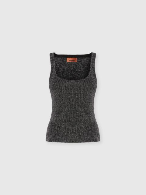 Tank Top in Viscose and Lamé Blend
