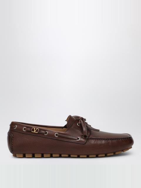 Brown leather moccasin driver Fantaway