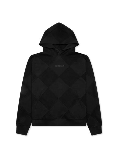 DIAMOND TERRY HOODED SWEATSHIRT - BLACK
